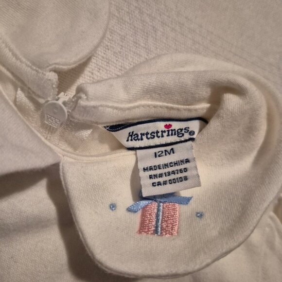 Hartstrings girls 12 months Peter Pan collar with embroidered gift box white NEW - Picture 3 of 6